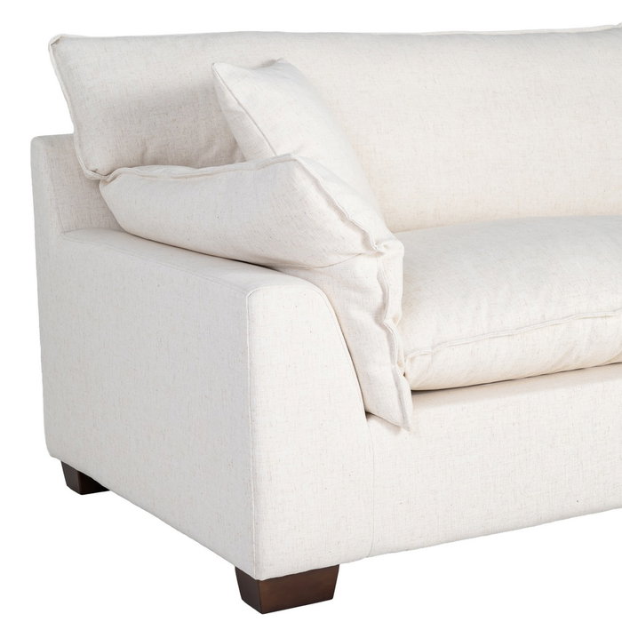 Sofá 4 Plazas Crema Tejido 282 X 101 X 71 cm Sofá 4 Plazas Crema Tejido 282 X 101 X 71 cm