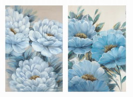DKD Home Decor Cuadro Lienzo MDF 80x3x120 Hortensias (Surtido de 2 unidades)