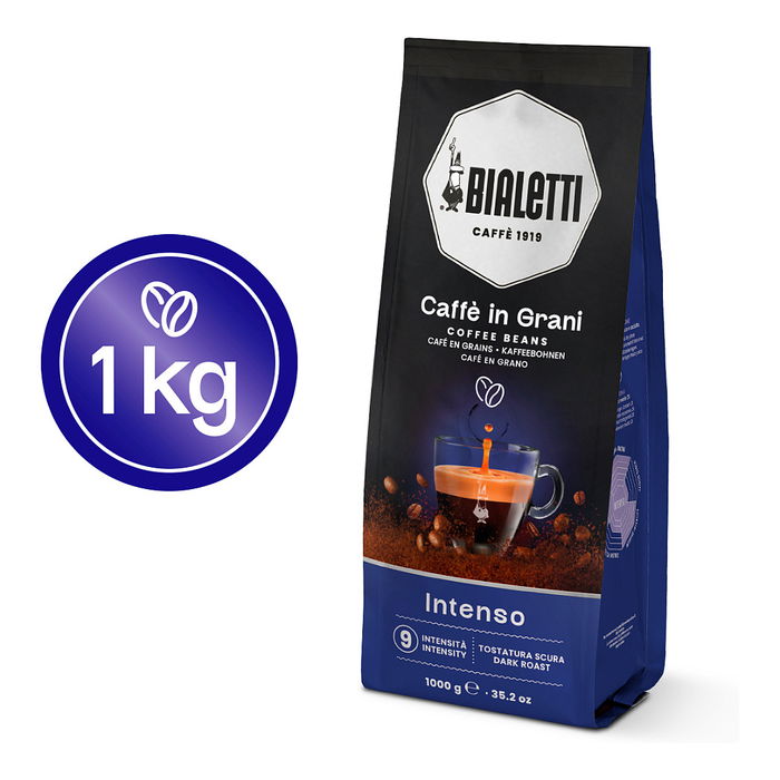 Bialetti Esperto Grani Intenso Café en Grano Tueste Oscuro 1kg (70% Robusta, 30% Arabica)