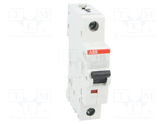 ABB S200 S201-C25 Interruptor Magnetotérmico 1 Polo 25A 6kA ABB S200 S201-C25 Interruptor Magnetotérmico 1 Polo 25A 6kA