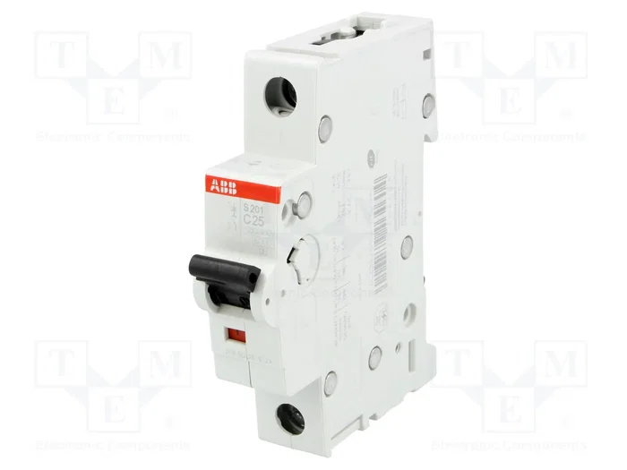ABB S200 S201-C25 Interruptor Magnetotérmico 1 Polo 25A 6kA ABB S200 S201-C25 Interruptor Magnetotérmico 1 Polo 25A 6kA