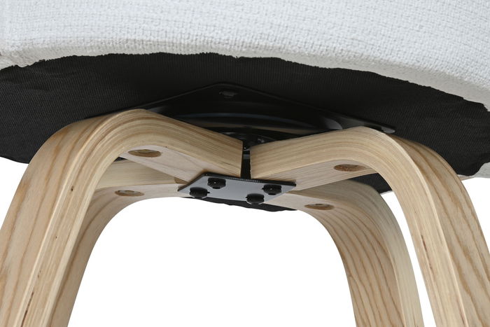 DKD Home Decor Taburete Blanco Madera Poliester 53.5x50.5x88 cm