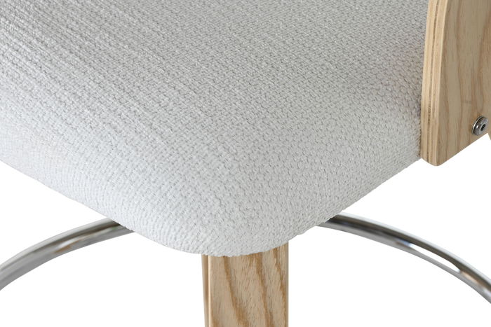 DKD Home Decor Taburete Blanco Madera Poliester 53.5x50.5x88 cm