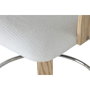 DKD Home Decor Taburete de Madera y Poliéster Blanco