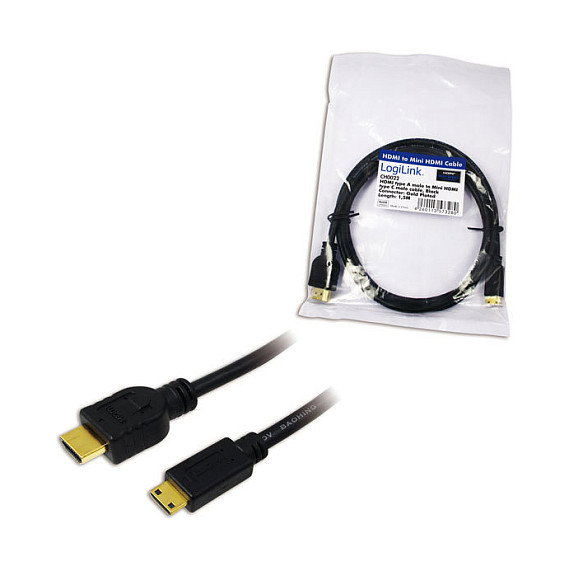 LogiLink Cable HDMI con Ethernet de estándar a mini HDMI 1,50 m negro LogiLink Cable HDMI con Ethernet de estándar a mini HDMI 1,50 m negro