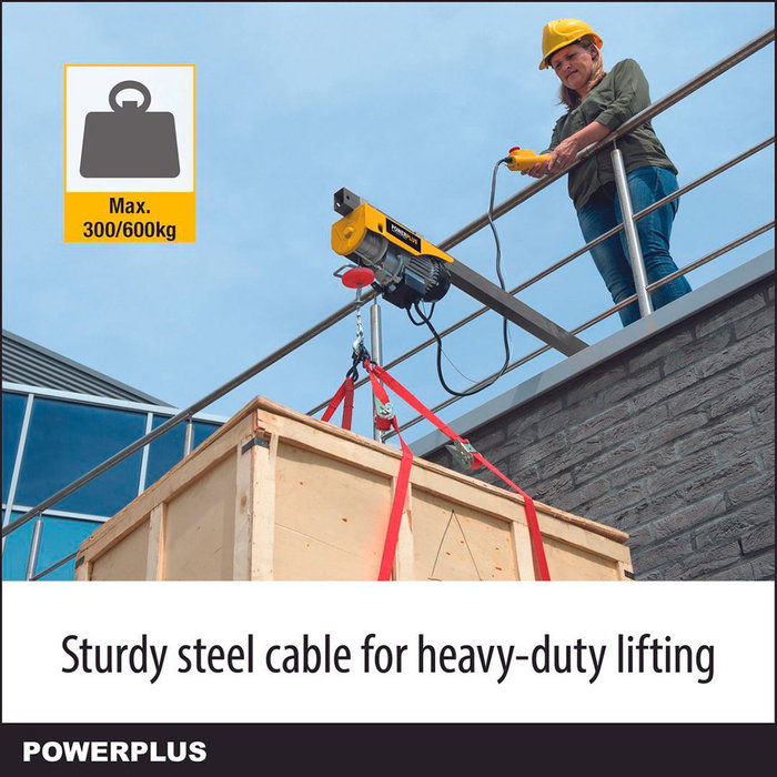 Powerplus Polipasto Eléctrico 1050 W 300/600 kg