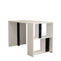 Hanah Home Mesa de Estudio Blanca y Negra de Tablero de Partículas Recubierto de Melamina, 120x75.4x60 cm