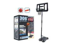 JugaToys Canasta Baloncesto con pie, balón hinchable e hinchador 76x306x72cm