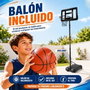 JugaToys Canasta Baloncesto con pie, balón hinchable e hinchador 76x306x72cm