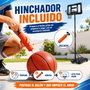 JugaToys Canasta Baloncesto con pie, balón hinchable e hinchador 76x306x72cm