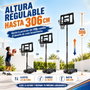 JugaToys Canasta Baloncesto con pie, balón hinchable e hinchador 76x306x72cm