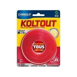 Cyanolit Cinta Koltout XL CYA3045205074958 Cinta Adhesiva de Doble Cara Alta Adherencia Discreta y Duradera 7,5 m x 19 mm