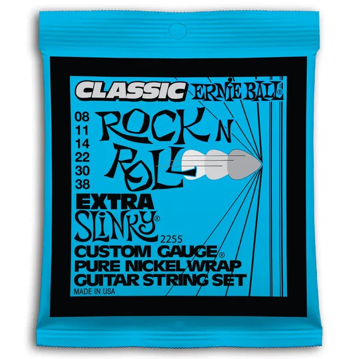 Ernieball Slinky P.Nickel Extra 8-38 Juego de Cuerdas para Guitarra Eléctrica