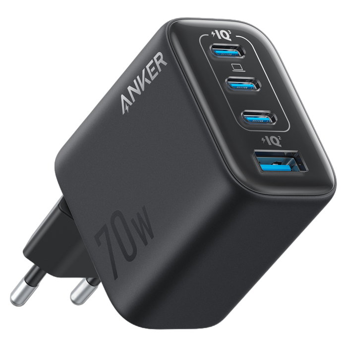 Anker Zolo A121C 70 W Cargador de Pared con 4 Puertos USB-C y USB-A en Negro
