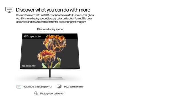 HP 724pn Monitor 24" WUXGA Series 7 Pro, 1920x1200, IPS, 99% sRGB, 5ms, 75Hz