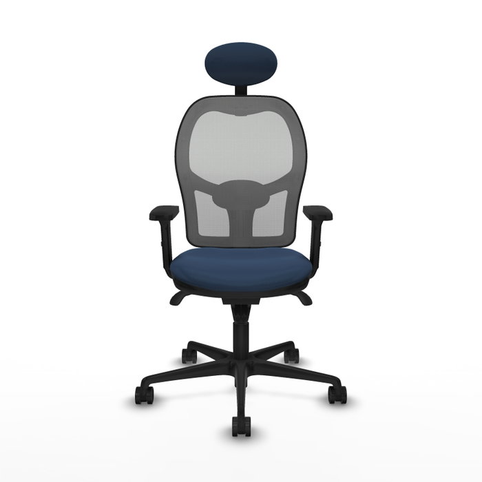 PIQUERAS Y CRESPO Silla de oficina Jorquera con mecanismo Sincro, Azul marino y Gris