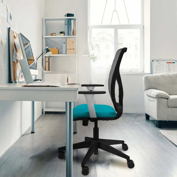 PIQUERAS Y CRESPO Silla de oficina Motilla con mecanismo Sincro, Azul cielo y Blanco PIQUERAS Y CRESPO Silla de oficina Motilla con mecanismo Sincro, Azul cielo y Blanco