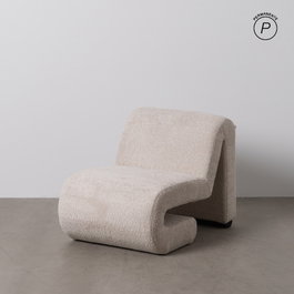 Sillón Beige Tejido Salón 60 X 90 X 63 cm