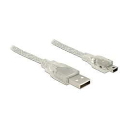 DeLOCK Cable USB 2.0 Tipo-A a Mini-USB B 3 m Transparente