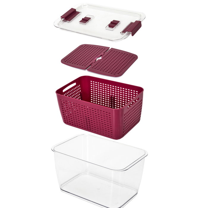 Cook Concept Hermético Nevera con 2 Compartimentos y Cesta Ventilada Coup De Fraiche 28.5x18.5x15.5 cm