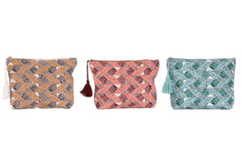 DKD Home Decor Neceser Algodón Poliéster 20x5x25 cm Surtido de 3 Unidades