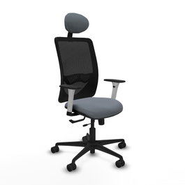 PIQUERAS Y CRESPO Silla de oficina Zulema con mecanismo Sincro/Traslack, Gris y Negro