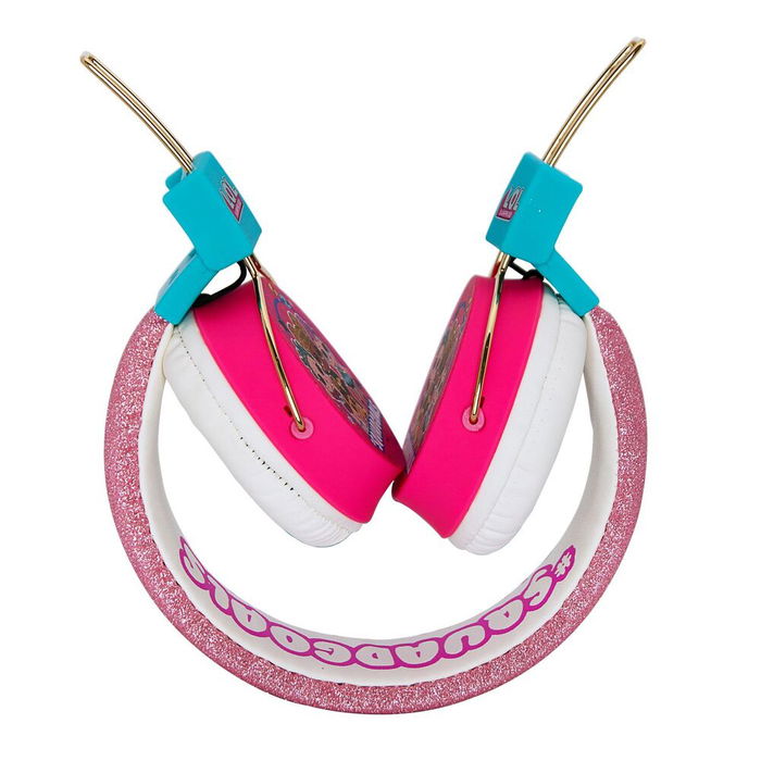 OTL TECHNOLOGIES Auriculares Teen LOL Surprise Rosa Purpurina Plegables Ajustables Compatibles con Dispositivos 3.5mm para Niños y Adultos