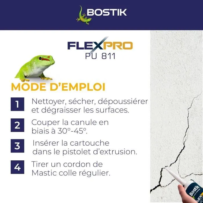 Bostik PU811 Sellador/adhesivo para Todos los Materiales, Interior/exterior, Antracita RAL7016 - 300 ml