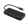 ROLINE USB 3.2 Gen 1 Hub 3 Puertos Tipo A, Lector de Tarjetas MicroSD, Interfaz Tipo C, Conmutación Individual, Negro, 105mm