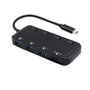 ROLINE Hub USB 3.2 Gen 1 con 3 puertos Tipo-A y lector de MicroSD, USB-C, Negro