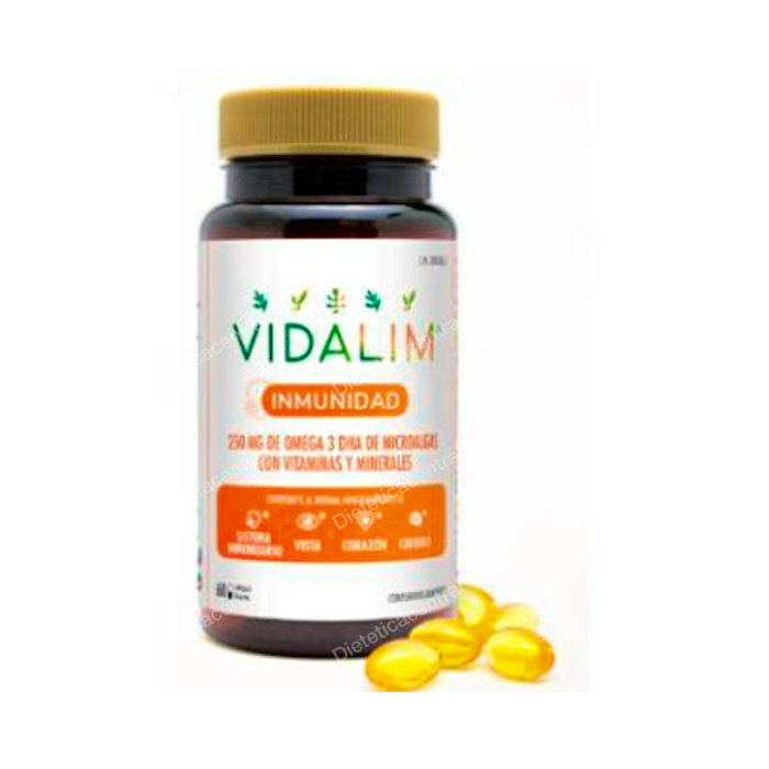 Vidalim Inmunidad Pack 2X1 Complemento Alimenticio Omega 3 DHA Vitaminas y Minerales Para el Sistema Inmune 60 Cápsulas