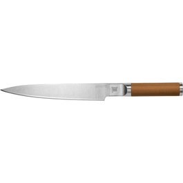 Fiskars Norden Roast Cuchillo para Rebanar con Hoja de Acero al Carbono, Marrón/Plateado