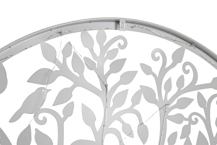 DKD Home Decor Decoración de Pared LED Árbol Blanco 60x60 cm