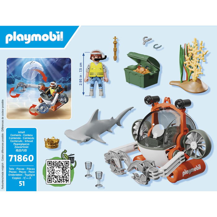 Playmobil Promo Pack Búsqueda Tesoro Con Submarino 71860