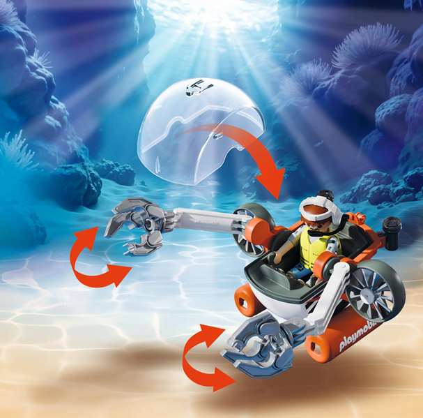 Playmobil Juego de Búsqueda del Tesoro con Submarino y Capitán