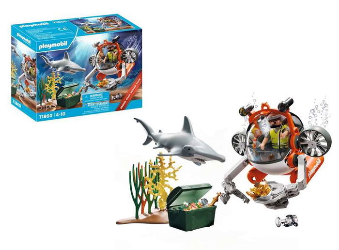 Playmobil Juego de Búsqueda del Tesoro con Submarino y Capitán