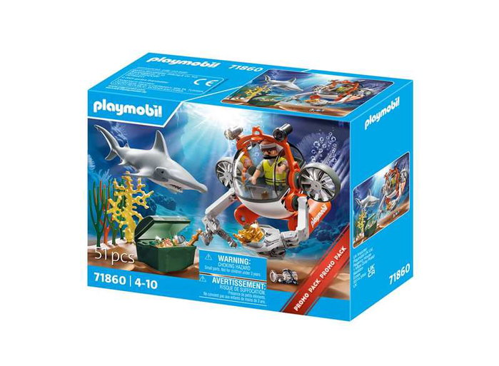 Playmobil Juego de Búsqueda del Tesoro con Submarino y Capitán