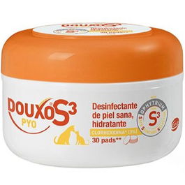 DOUXO S3 PYO Pads 30un Desinfectante Hidratante Clorhexidina 3% Gatos Perros Piel Sana