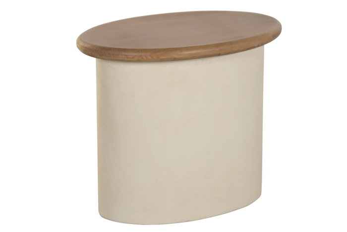 DKD Home Decor Mesita Auxiliar MDF Abeto 60x40x50 Crema