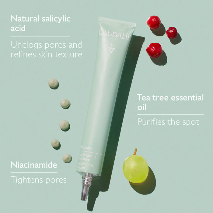 Caudalie VINOPURE stop granos salicílico Tratamiento Acné, Poros y puntos negros 15 ml