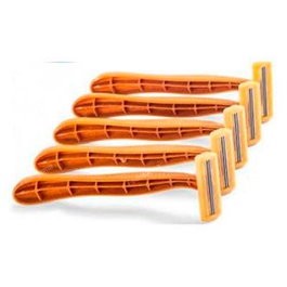 BAMBOOVEMENT Maquinilla Afeitar 5 Uds. Plástico Libre 99% Acero Madera Natural