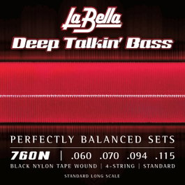 La Bella Deep Talkin' Black Nylon Standard Juego de Cuerdas para Bajo