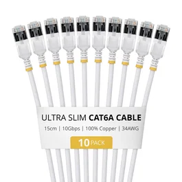 Startech Cable de Red Cat6a U/FTP Blanco 0,15 m (Paquete de 10)