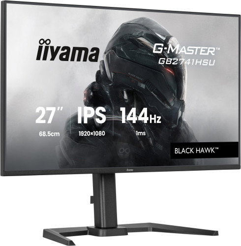 iiyama GB2741HSU-B1 Monitor 27" WQHD (2560x1440) IPS 144Hz 1ms MPRT Altavoces Soporte Ajustable Flicker-Free Low Blue Light Negro