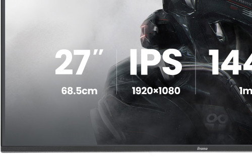 iiyama GB2741HSU-B1 Monitor 27" WQHD (2560x1440) IPS 144Hz 1ms MPRT Altavoces Soporte Ajustable Flicker-Free Low Blue Light Negro