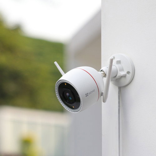 EZVIZ CS-H3C-R100-1J4WKFL Cámara de Seguridad IP Exterior Inalámbrica Bala 2K+ (2560 x 1440), Visión Nocturna 30m, Blanco