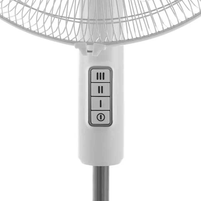 Orbegozo SF 1040 - Ventilador de Pie Blanco, 45W, 40cm, 5 Aspas, 3 Velocidades, Altura Ajustable (hasta 128 cm), Cabezal Oscilante