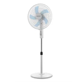 Orbegozo SF 1040 - Ventilador de Pie Blanco, 45W, 40cm, 5 Aspas, 3 Velocidades, Altura Ajustable (hasta 128 cm), Cabezal Oscilante