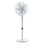 Orbegozo SF 1040 - Ventilador de Pie Blanco, 45W, 40cm, 5 Aspas, 3 Velocidades, Altura Ajustable (hasta 128 cm), Cabezal Oscilante