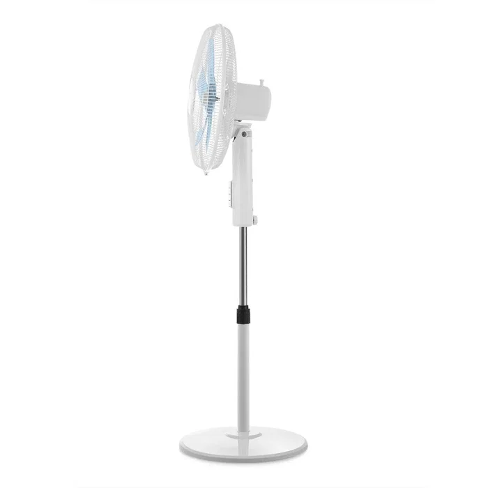 Orbegozo SF 1040 - Ventilador de Pie Blanco, 45W, 40cm, 5 Aspas, 3 Velocidades, Altura Ajustable (hasta 128 cm), Cabezal Oscilante